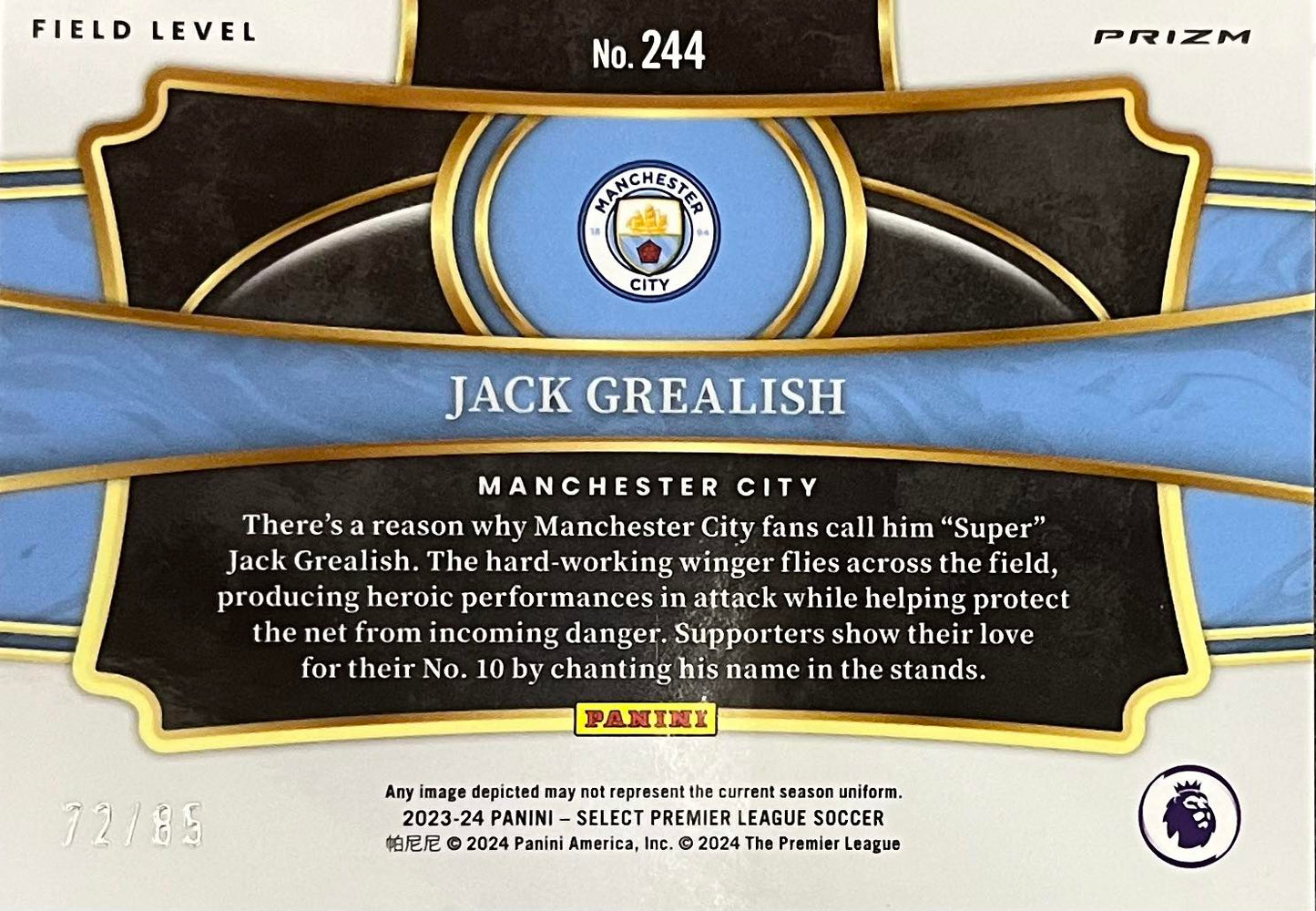 Jack Grealish White Ice Numbered /85 Select Field Level
