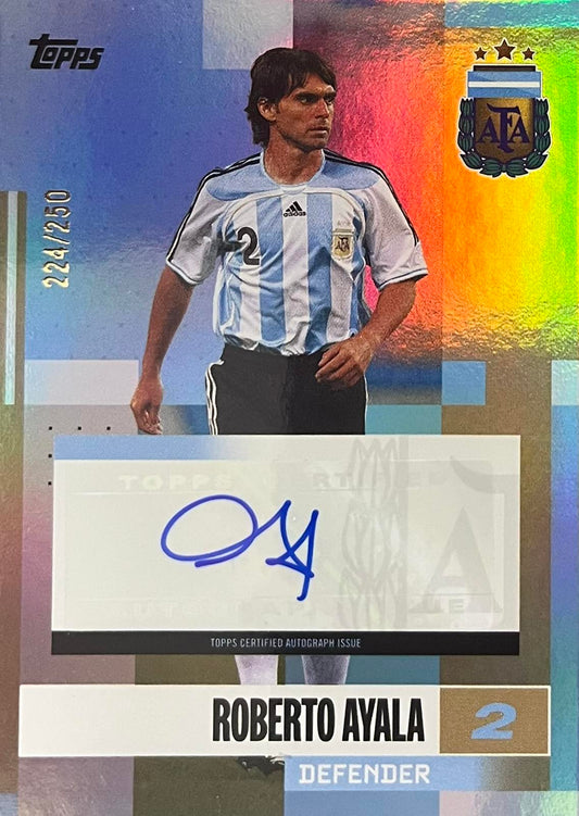 Roberto Ayala Autograph Numbered /250 Topps Argentina