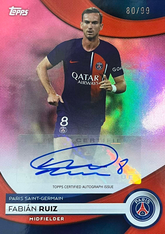 Fabian Ruiz Autograph Numbered /99 Topps PSG Team Set