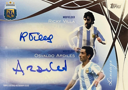 Ricky Villa / Osvaldo Ardiles Double Autograph Argentina Lineage
