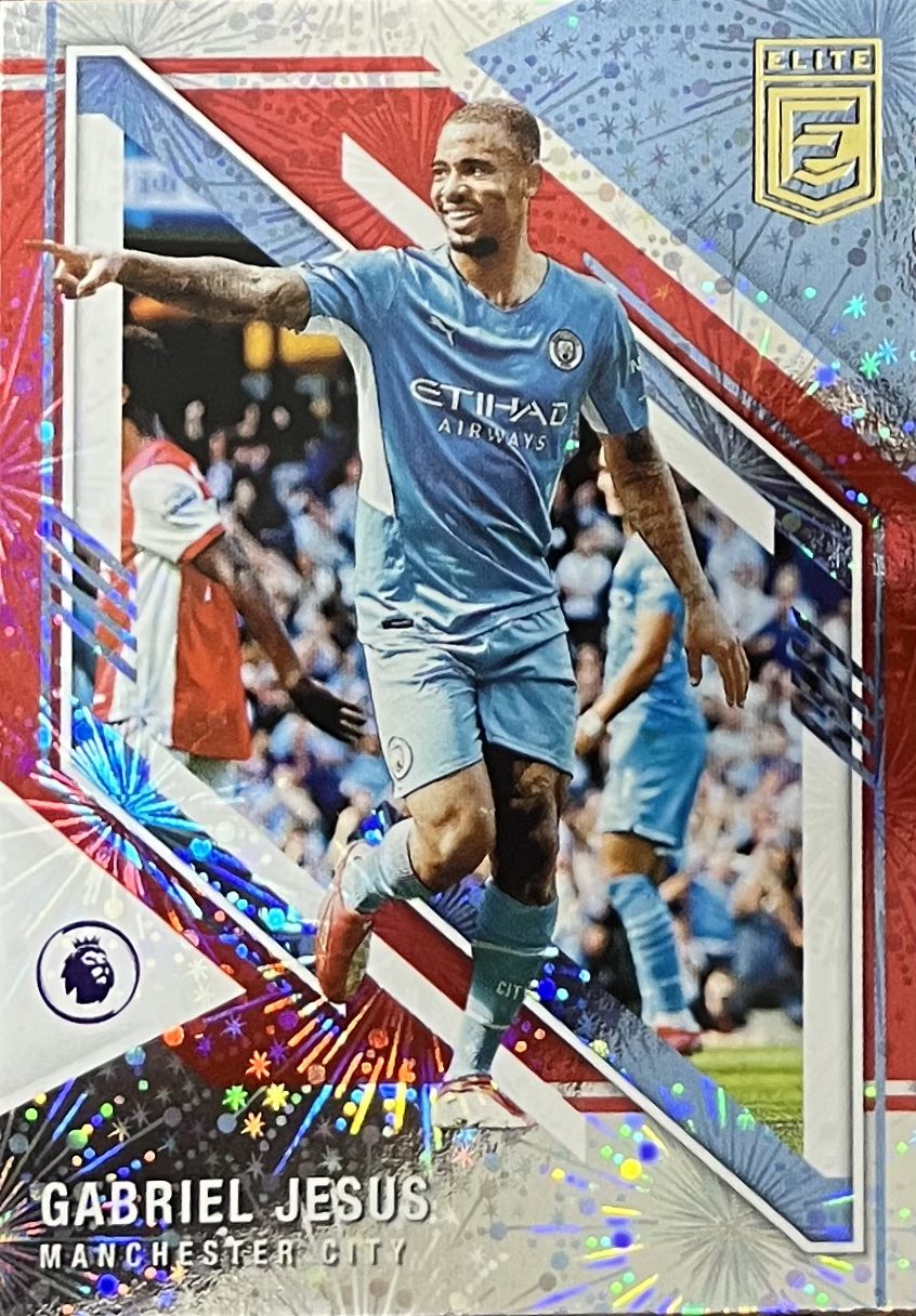 Gabriel Jesus Red Fireworks 2021-22 Donruss Elite Panini
