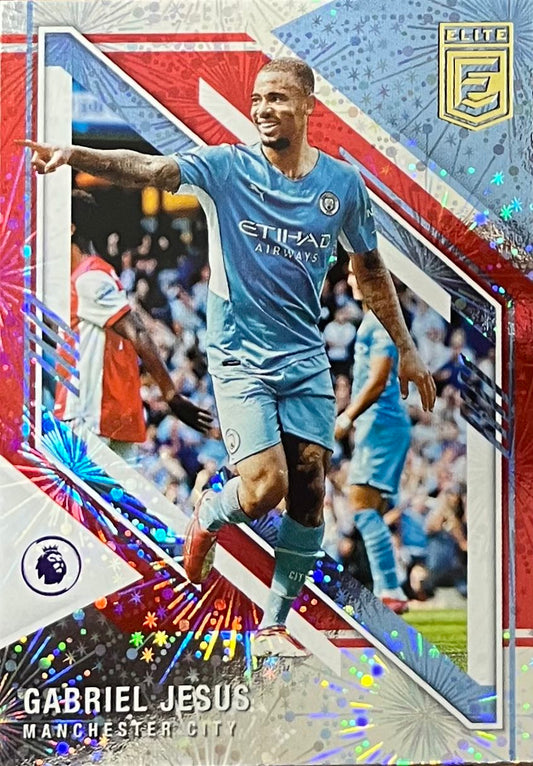 Gabriel Jesus Red Fireworks 2021-22 Donruss Elite Panini