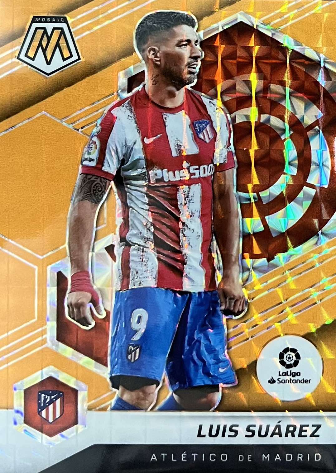 Luis Suarez Orange Numbered /25 Mosaic La Liga