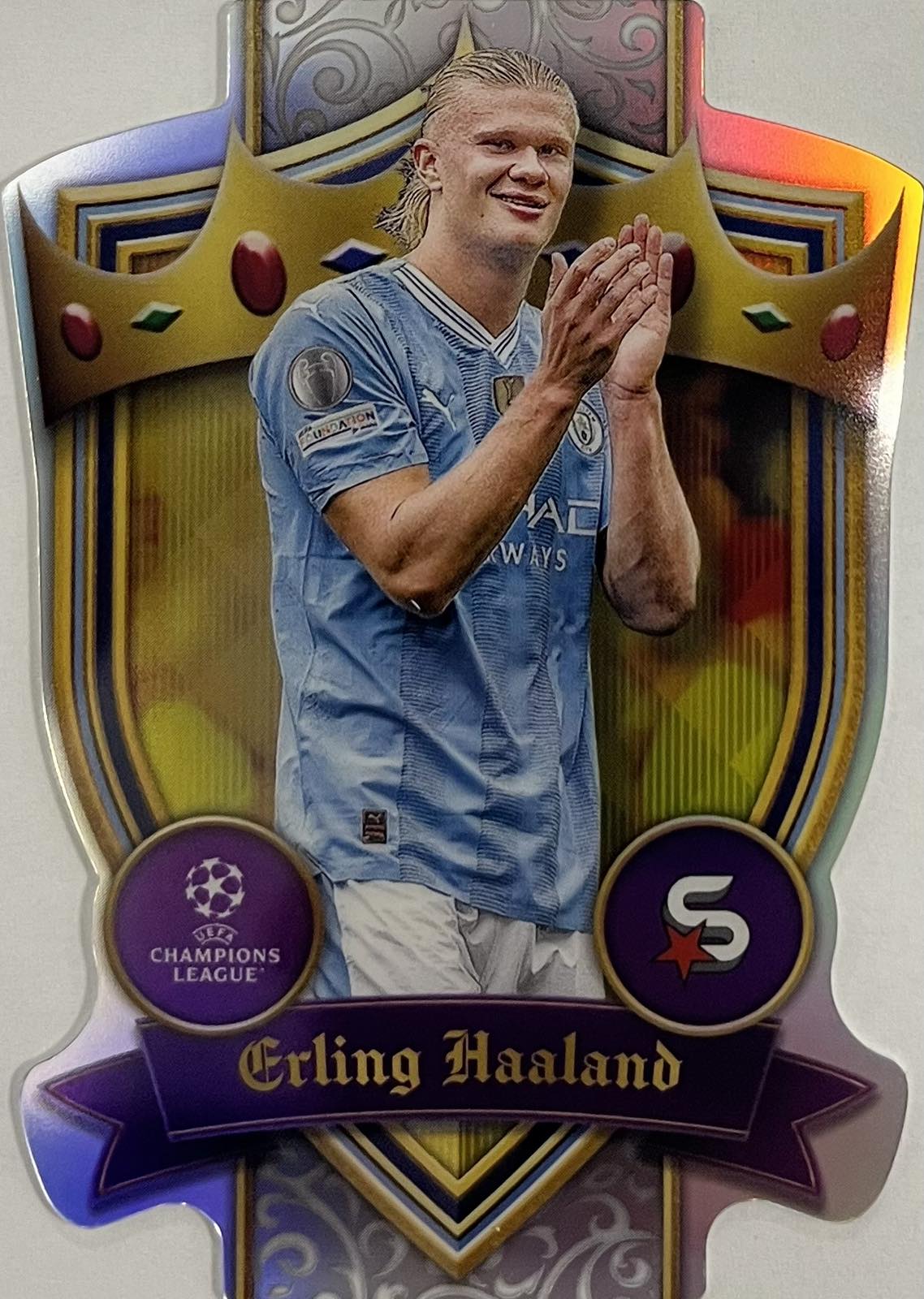 ERLING HAALAND TOPPS UEFA CHAMPIONS LEAGUE DIE-CUT SHIELD SUPERSTARS