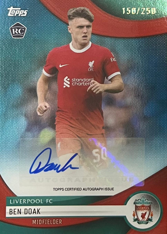Ben Doak Rookie Autograph Numbered /250 Topps Liverpool Team Set 2023-24