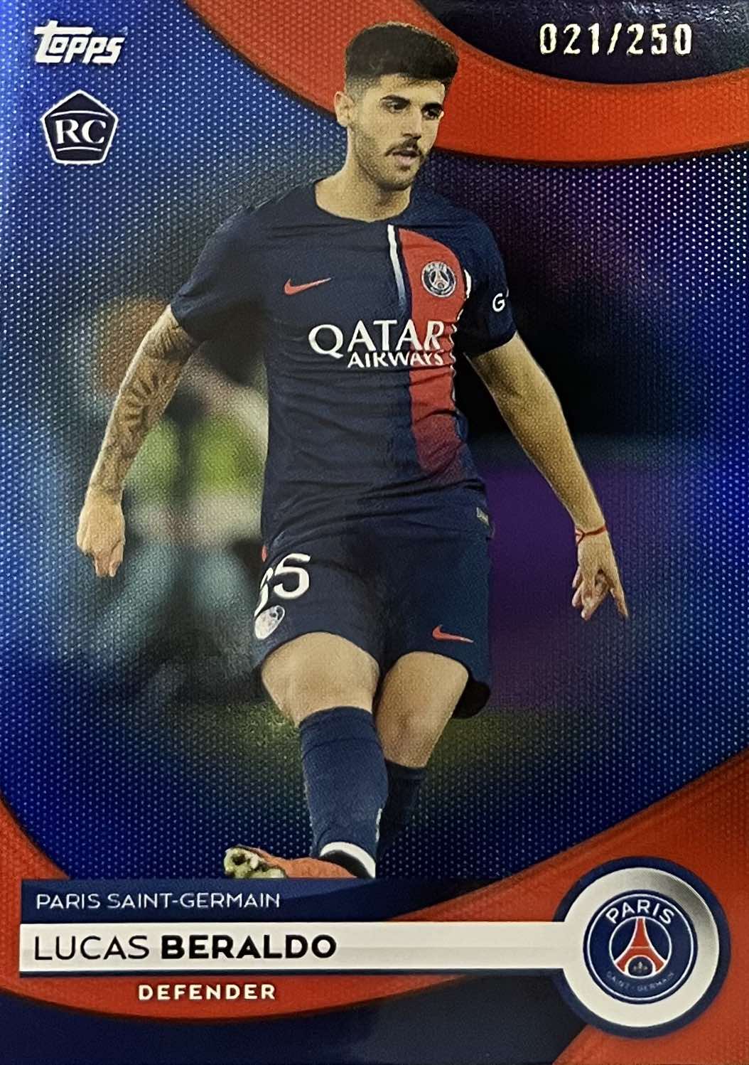 Lucas Beraldo Numbered /250 Rookie PSG Team Set