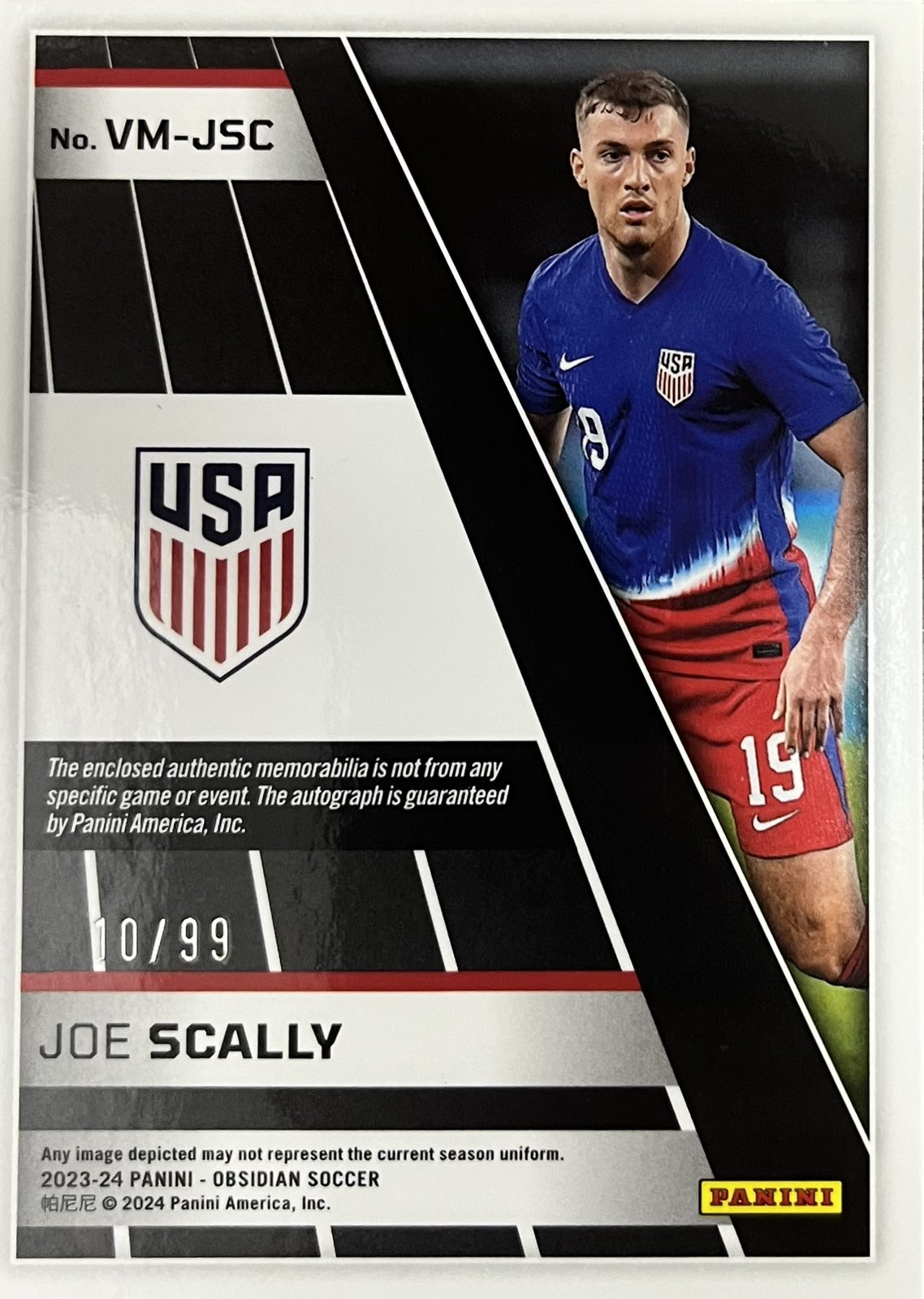 Joe Scally Patch Autograph Numbered /99 Panini Obsidian