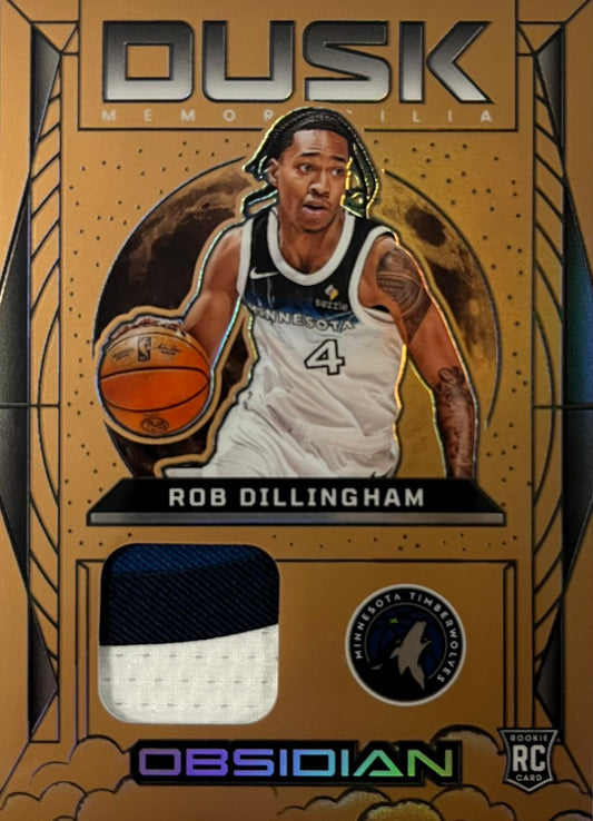 Rob Dillingham Rookie Patch Numbered /60 Dusk Obsidian