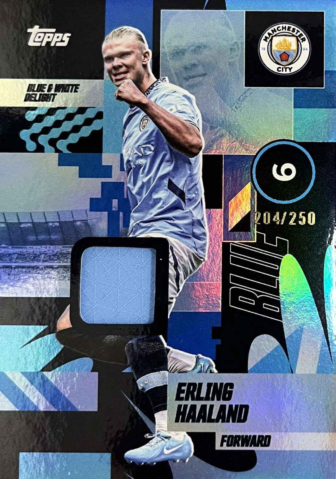 Erling Haaland Match-Worn Patch Numbered /250 Topps