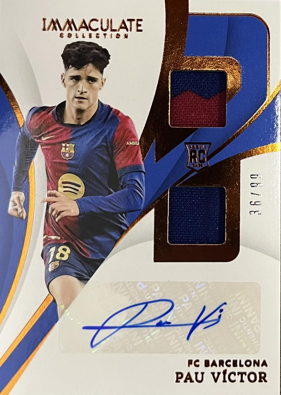 Pau Victor Rookie Double Patch Autograph Numbered /99 Immaculate