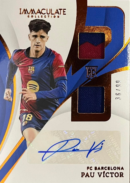 Pau Victor Rookie Double Patch Autograph Numbered /99 Immaculate