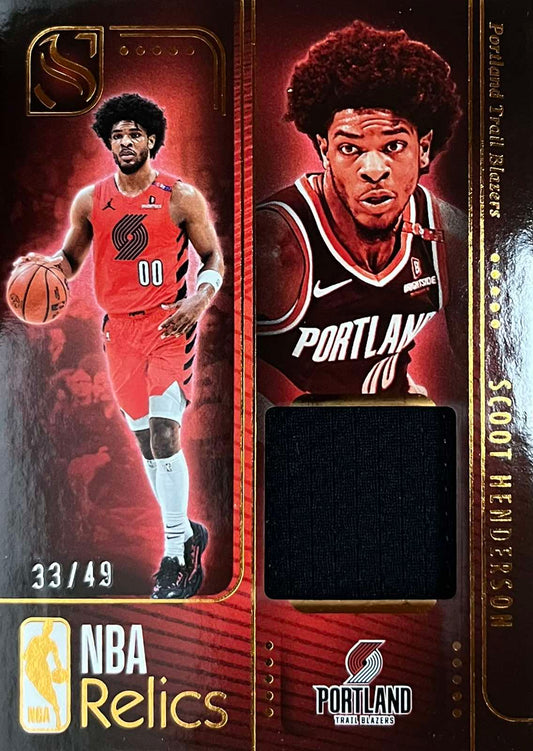 Scoot Henderson Game-Worn Patch Numbered /49 Panini Silhouette