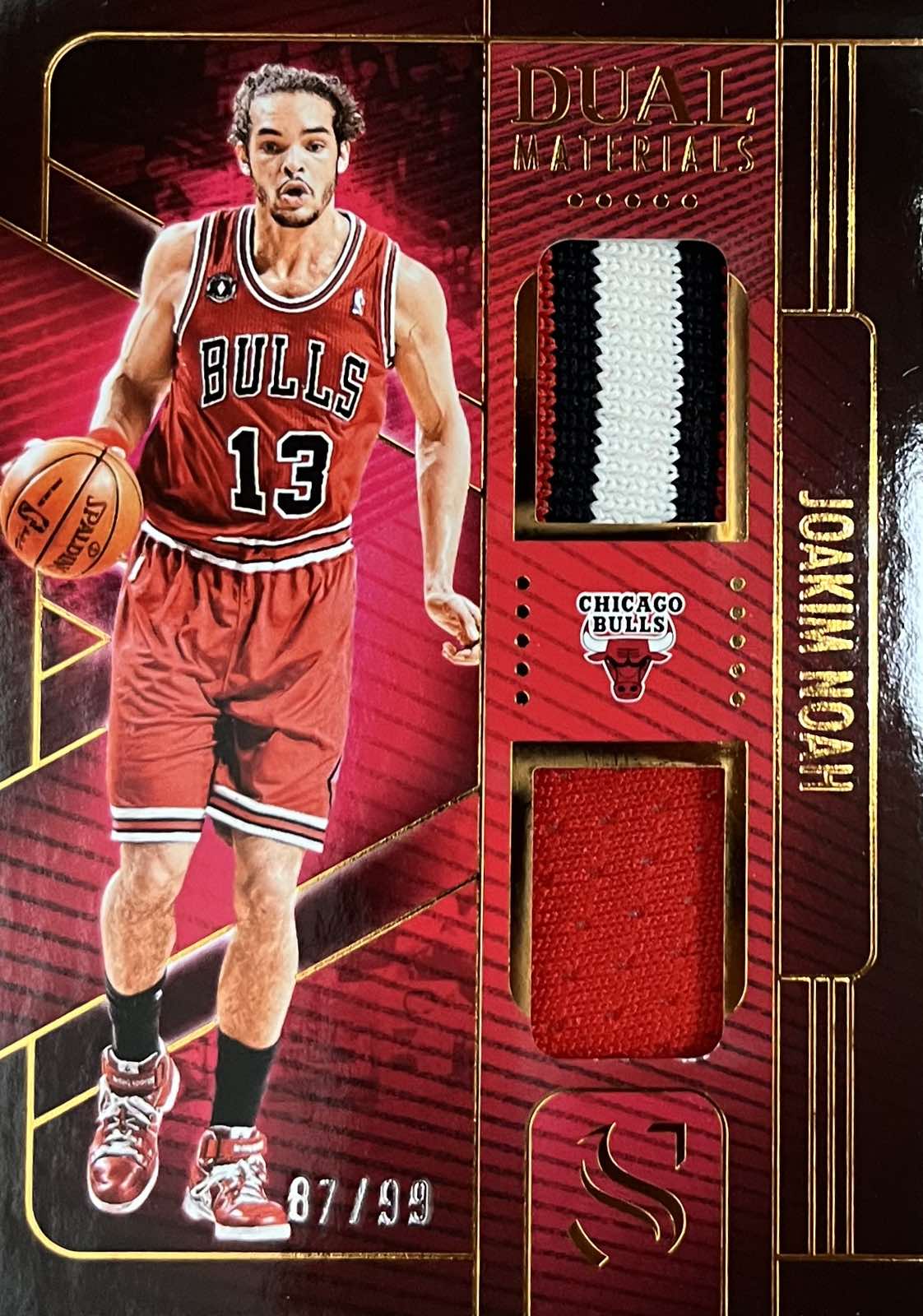 Joakim Noah Double Game-Worn Patch Numbered /99 Panini Silhouette