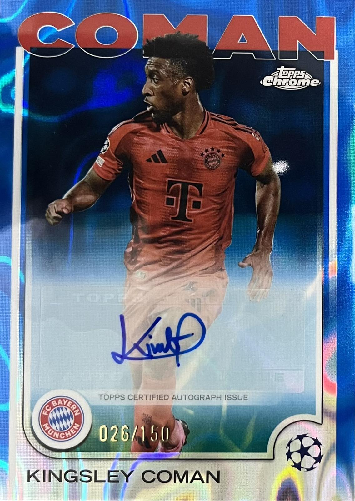 Kingsley Coman Autograph Numbered /150 Topps Chrome