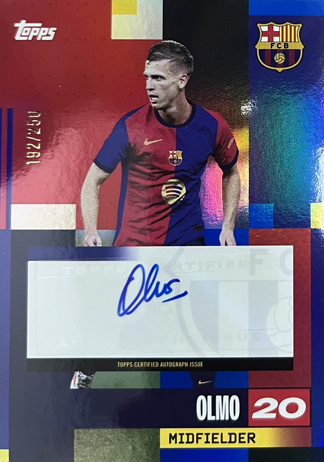 Dani Olmo Autograph Numbered /250 Topps Barcelona Team Set