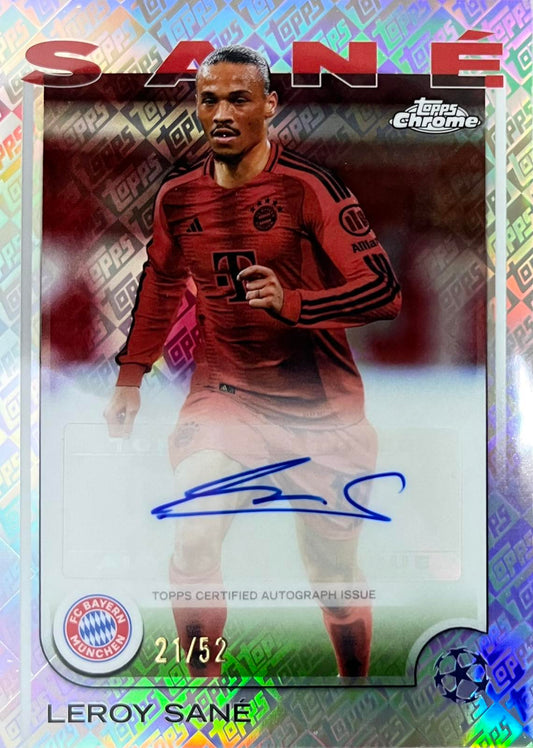 Leroy Sane Autograph Numbered /52 Topps Chrome