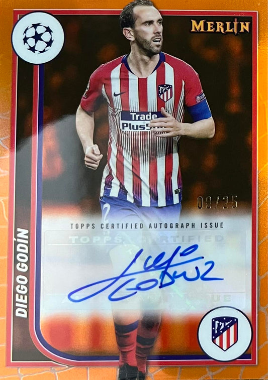 Diego Godin Autograph Numbered /25 Topps Merlin