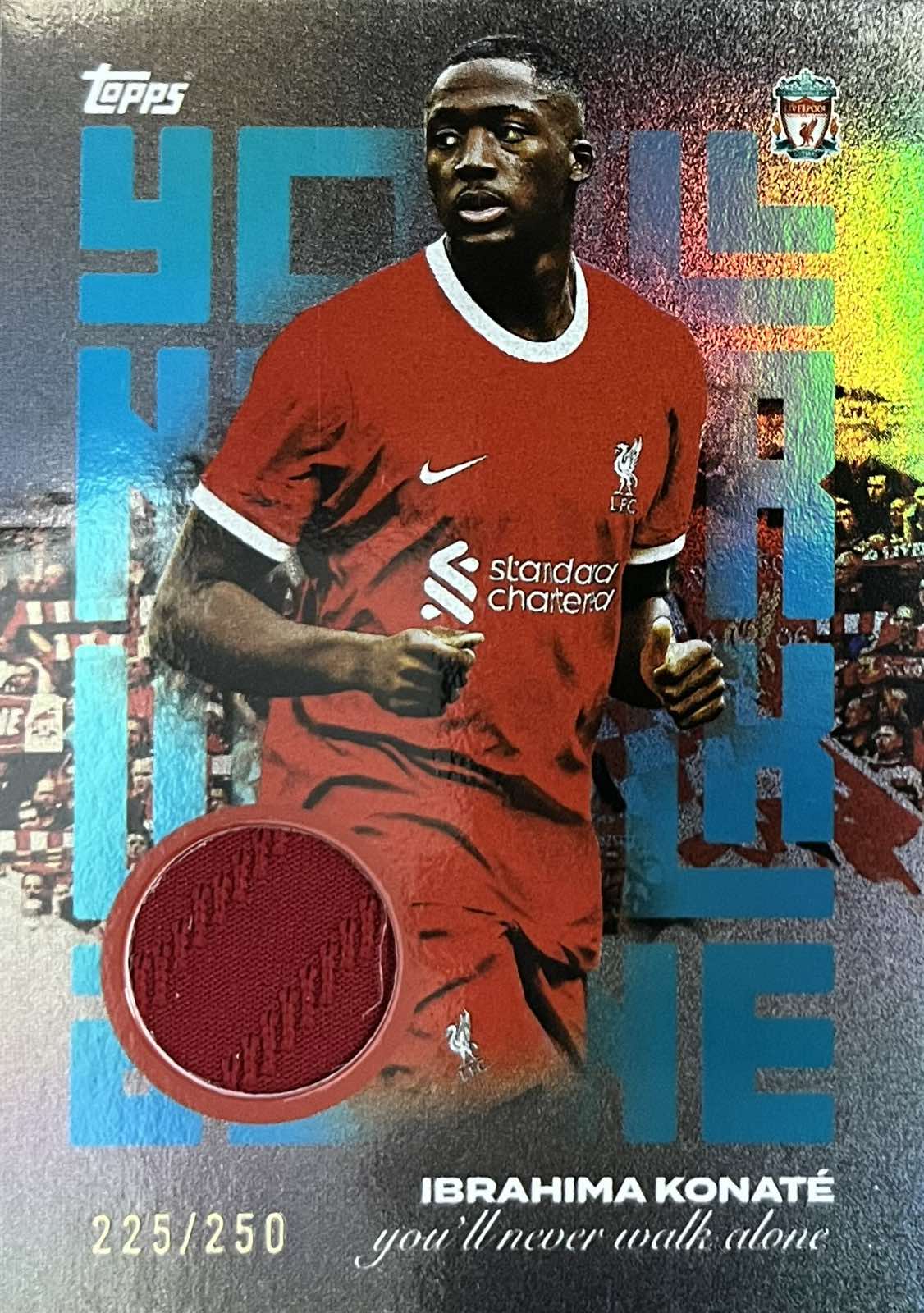 Ibrahima Konate Match-Worn Patch Numbered /250 Topps Liverpool Team Set