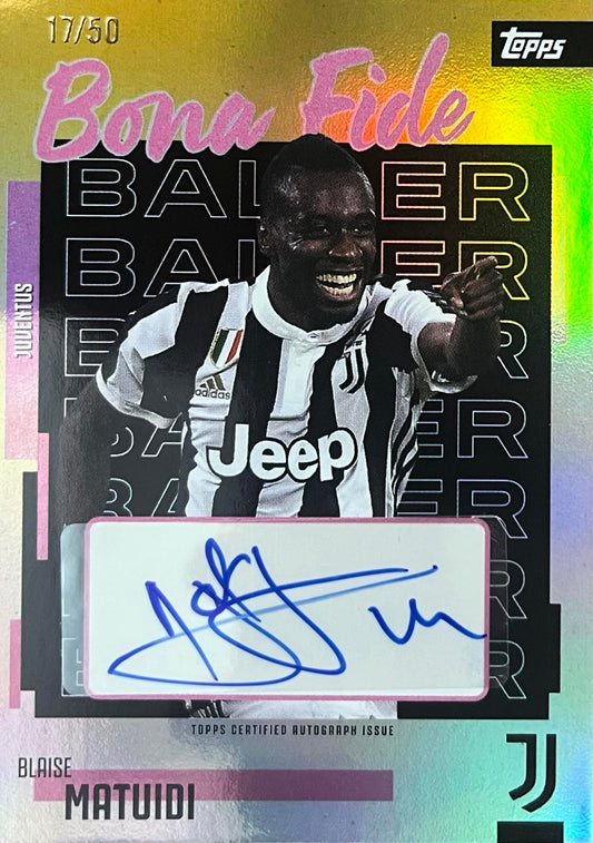 Blaise Matuidi Autograph Numbered /50 Topps Juventus Team Set
