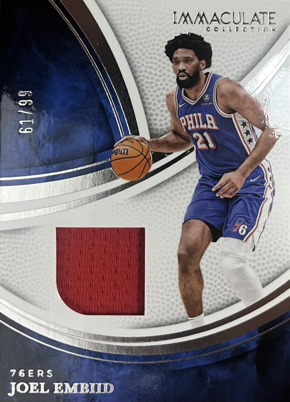 Joel Embiid Game-Worn Patch Numbered /99 Immaculate