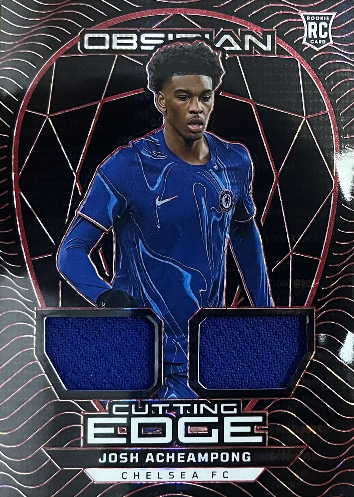 Josh Acheampong Rookie Double Patch Numbered /49 Panini Obsidian