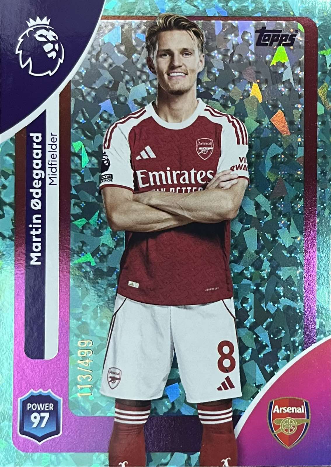 Martin Odegaard Numbered /499 Topps Premier League