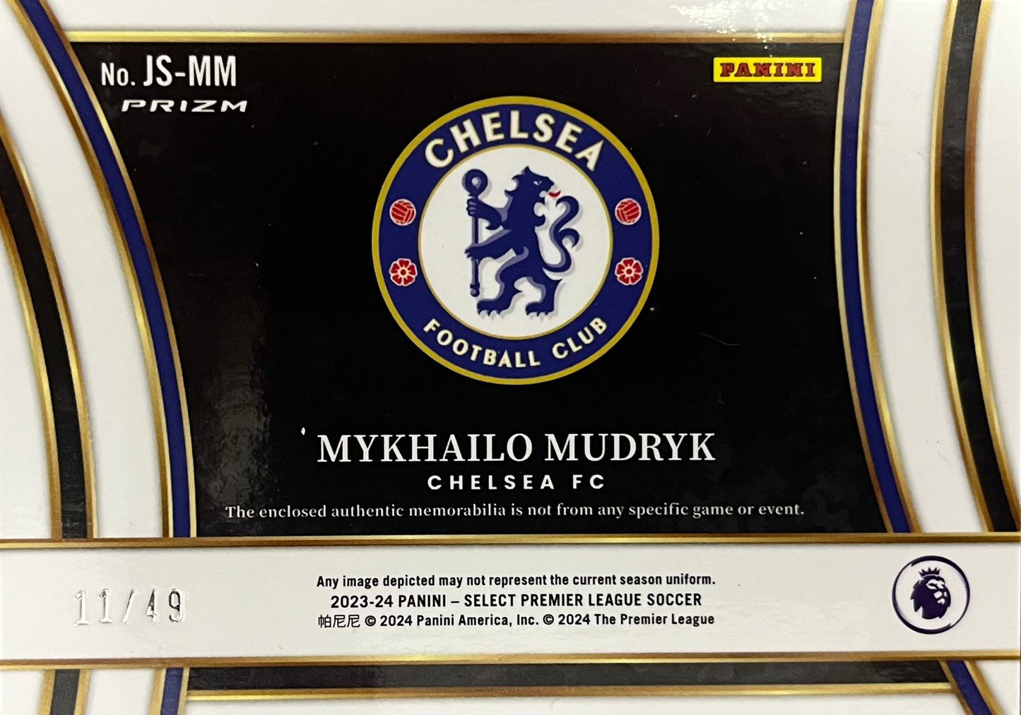 Mykhailo Mudryk Patch Numbered /49 Panini Select