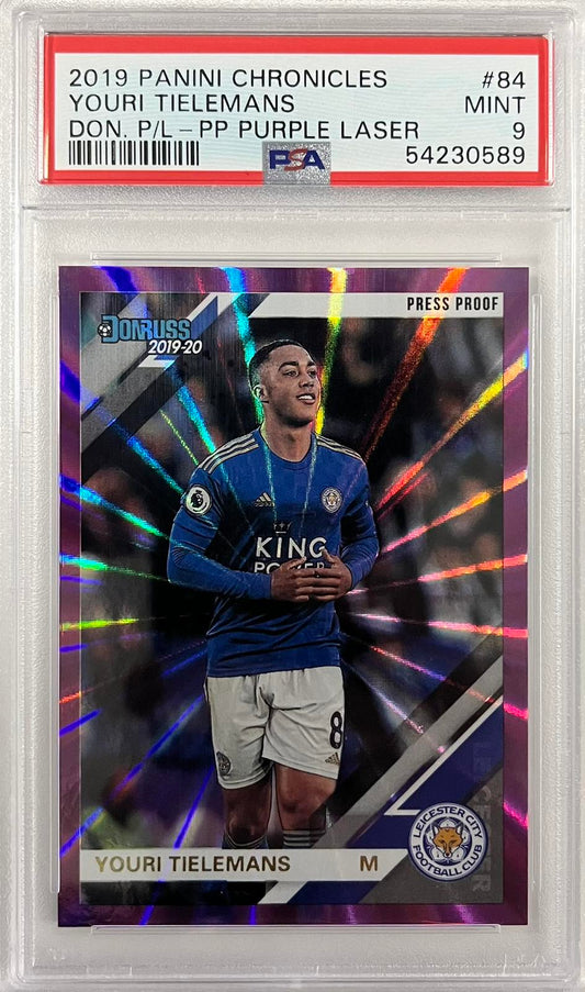 Youri Tielemans Purple Laser Panini Chronicles (GRADED)(PSA)