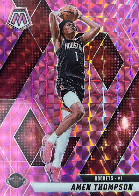 Amen Thompson Pink Numbered /175 Panini Mosaic