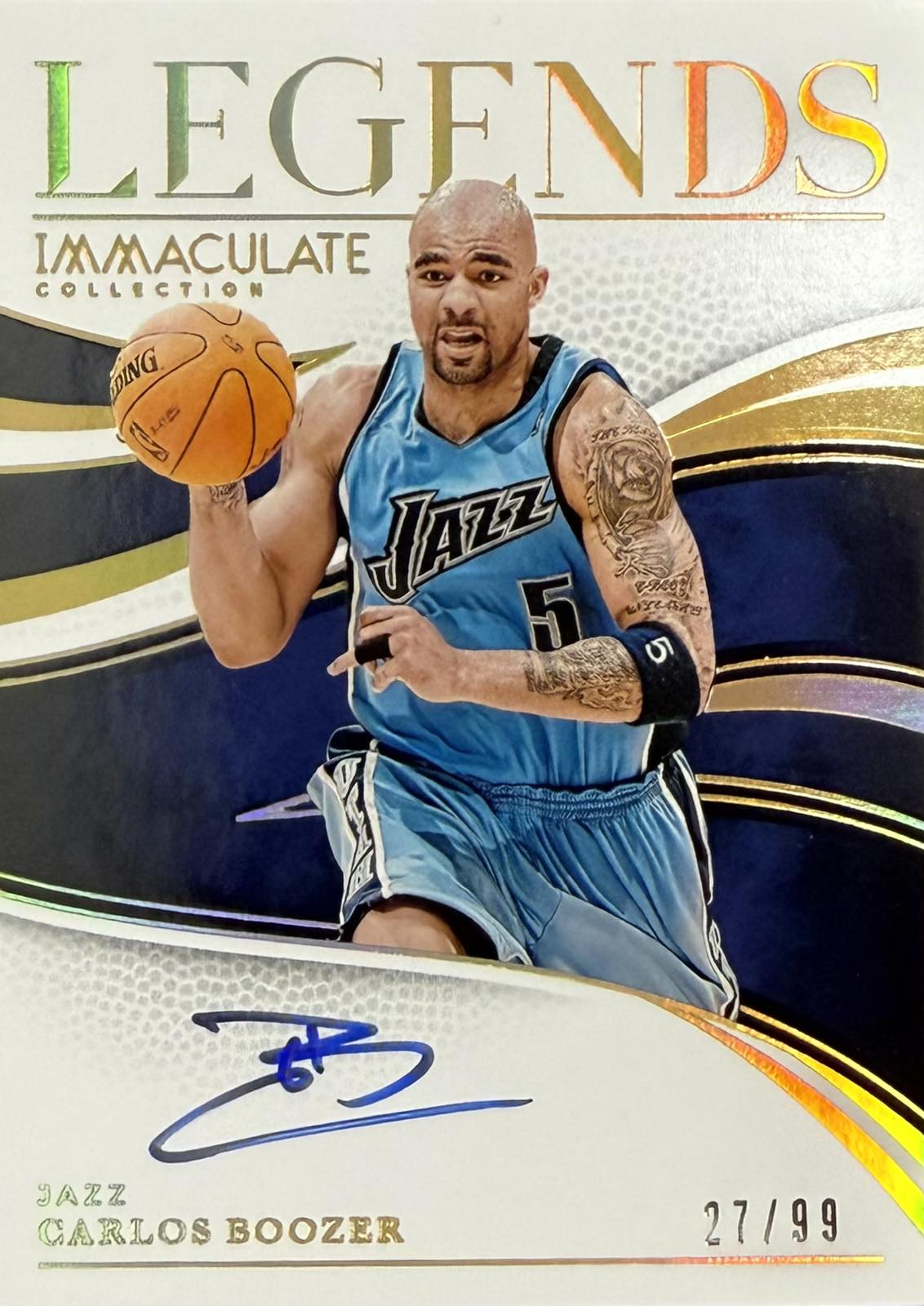 Carlos Boozer On-Card Autograph Numbered /99 Immaculate