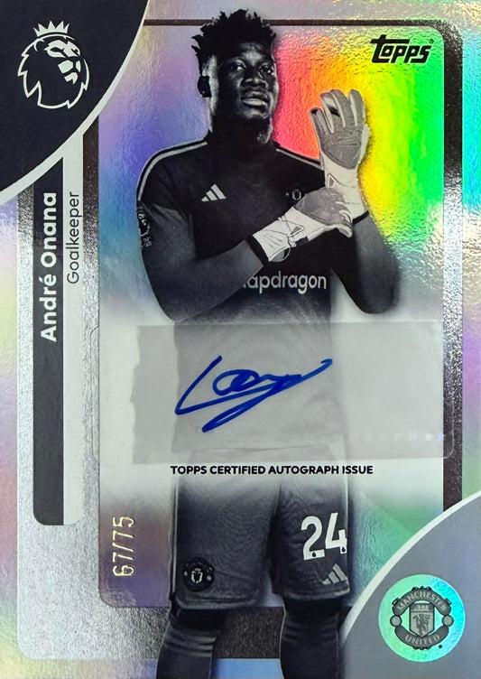 Andre Onana Autograph Numbered /75 Topps Premier League