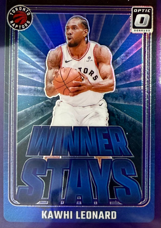 Kawhi Leonard Purple Winner Stays Donruss Optic