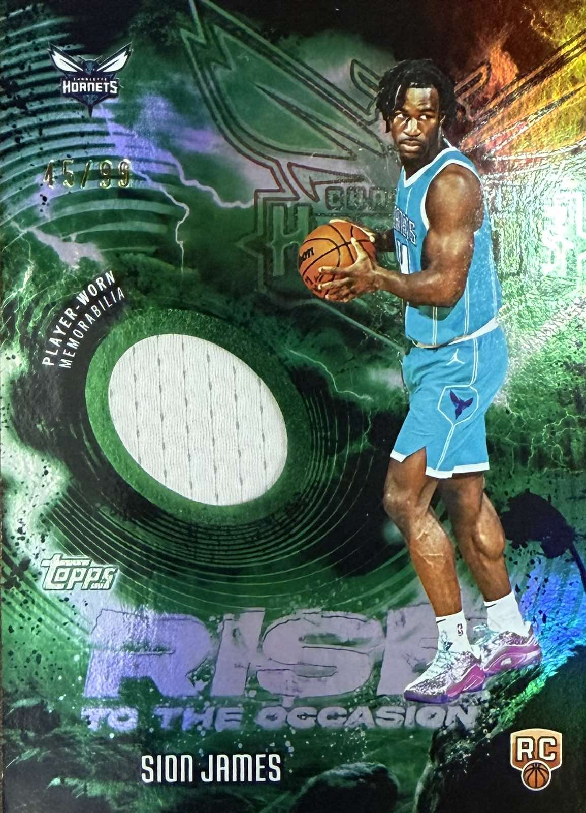 Sion James Player-Worn Rookie Patch Numbered /99 Topps