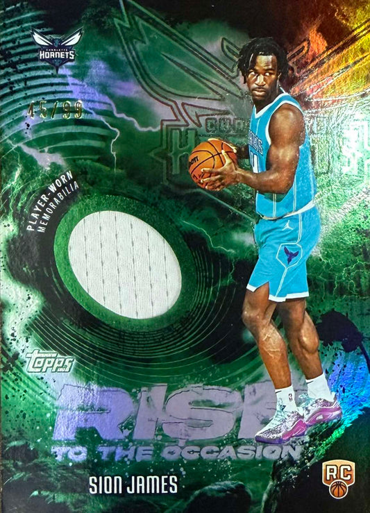 Sion James Player-Worn Rookie Patch Numbered /99 Topps