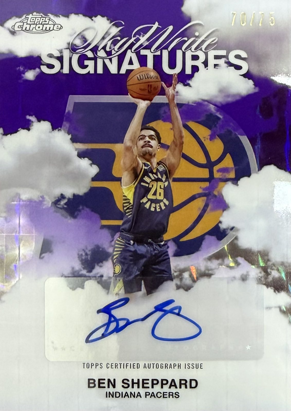 Ben Sheppard Autograph Numbered /75 Topps Chrome