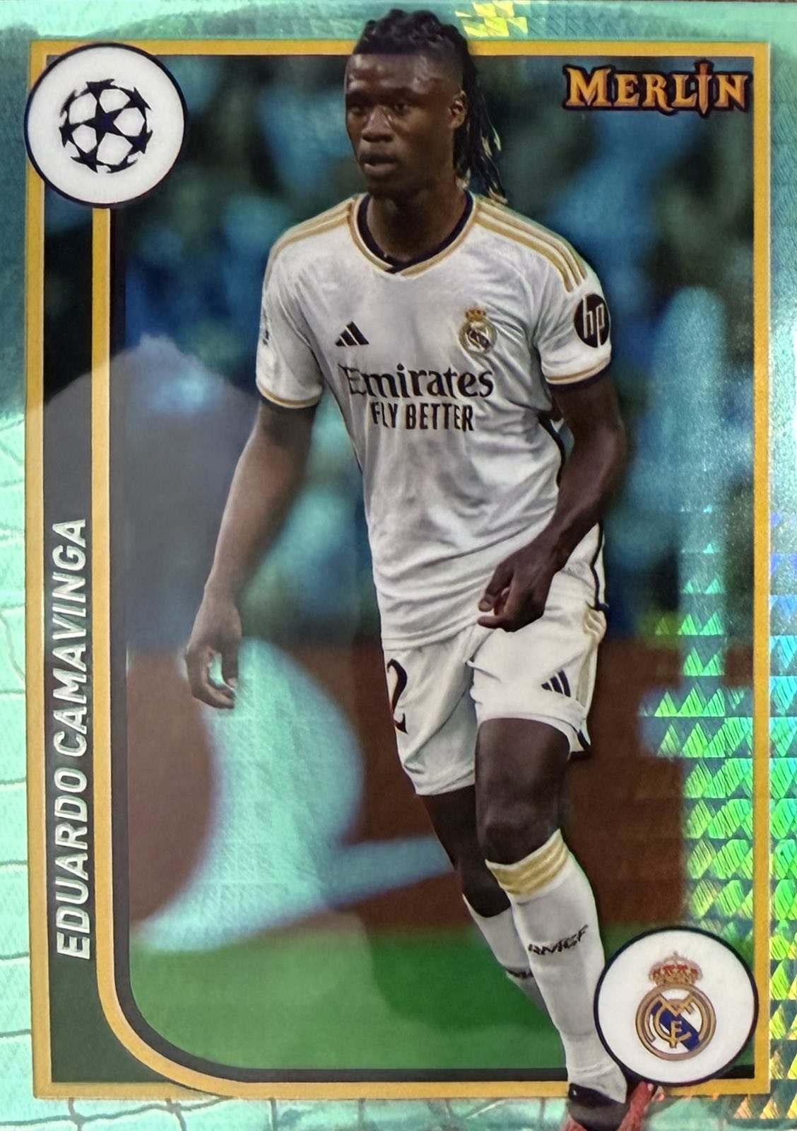 Eduardo Camavinga Aqua Prizm Topps Merlin