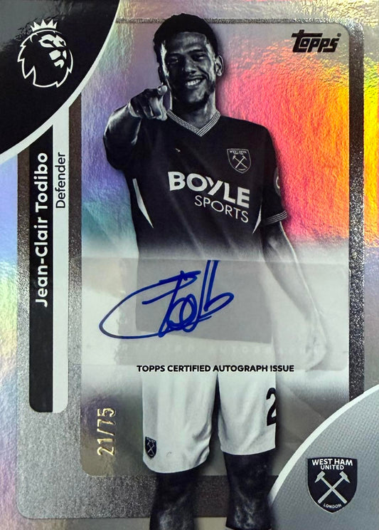 Jean-Clair Todibo Autograph Numbered /75 Topps Premier League