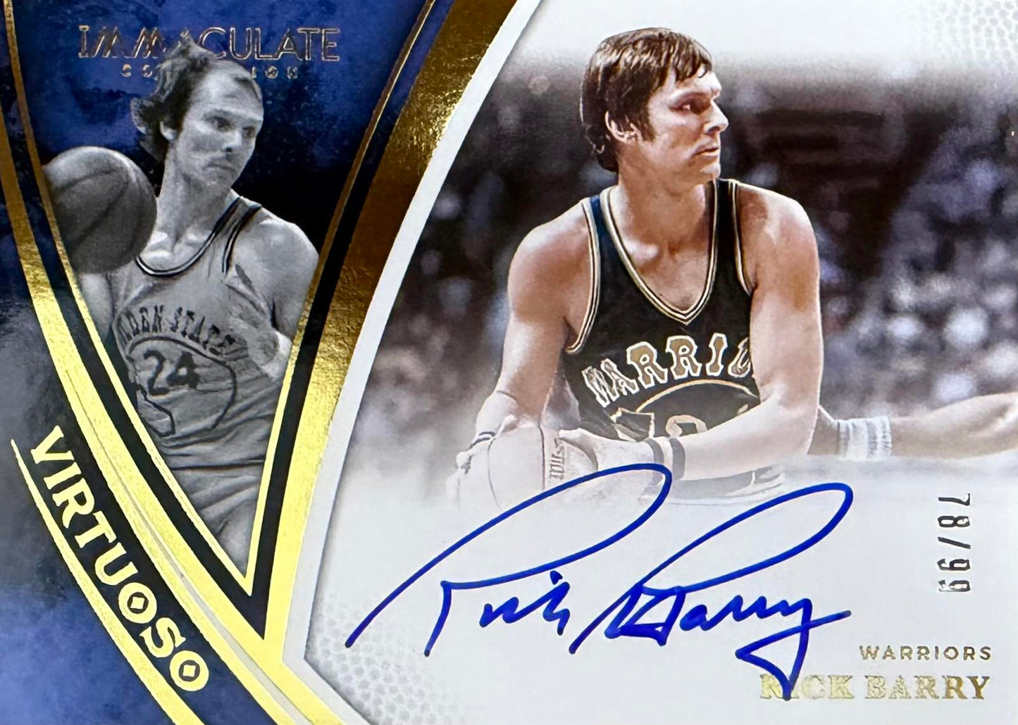 Rick Barry On-Card Autograph Numbered /99 Panini Immaculate