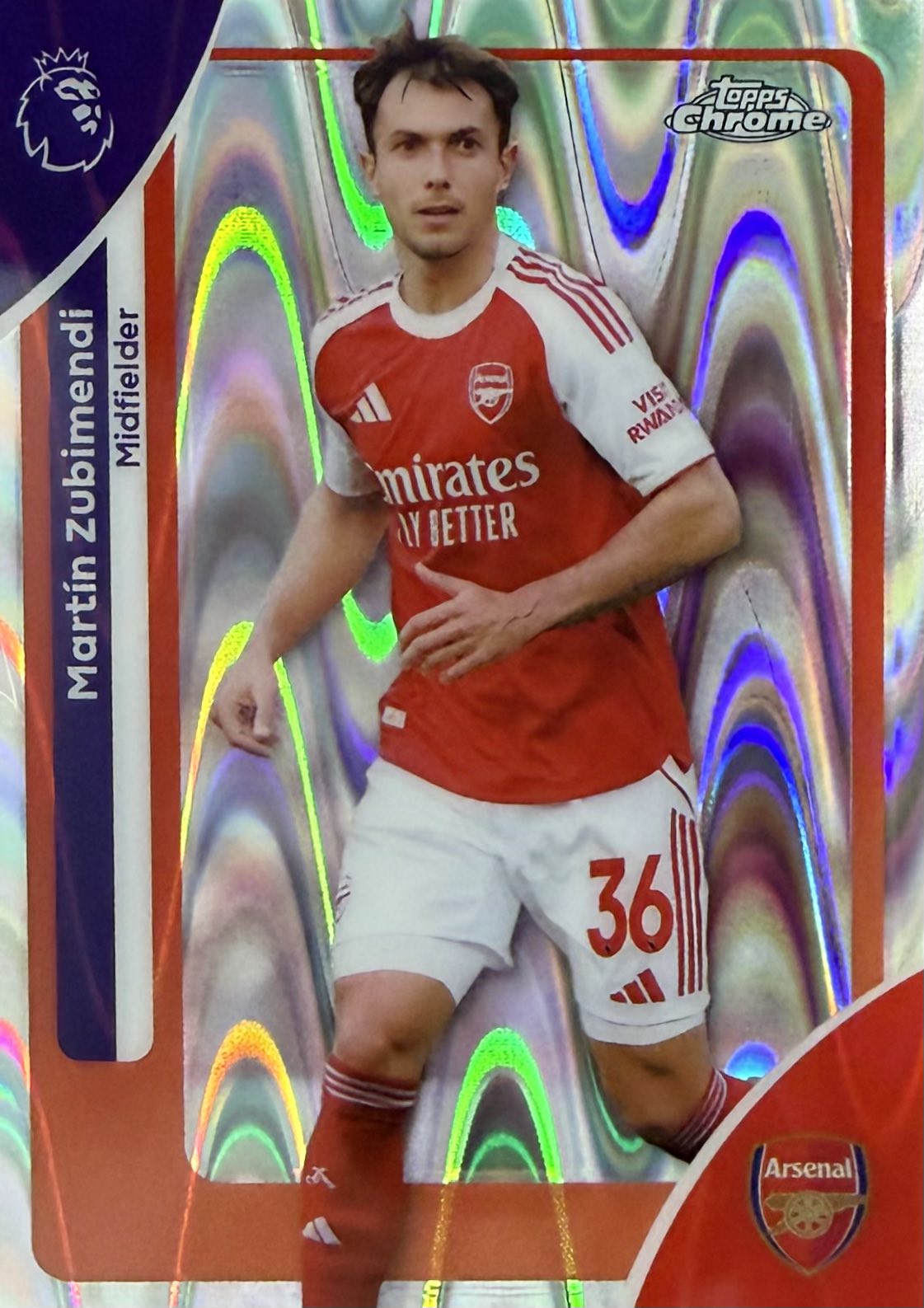 Martin Zubimendi Raywave Topps Chrome EPL