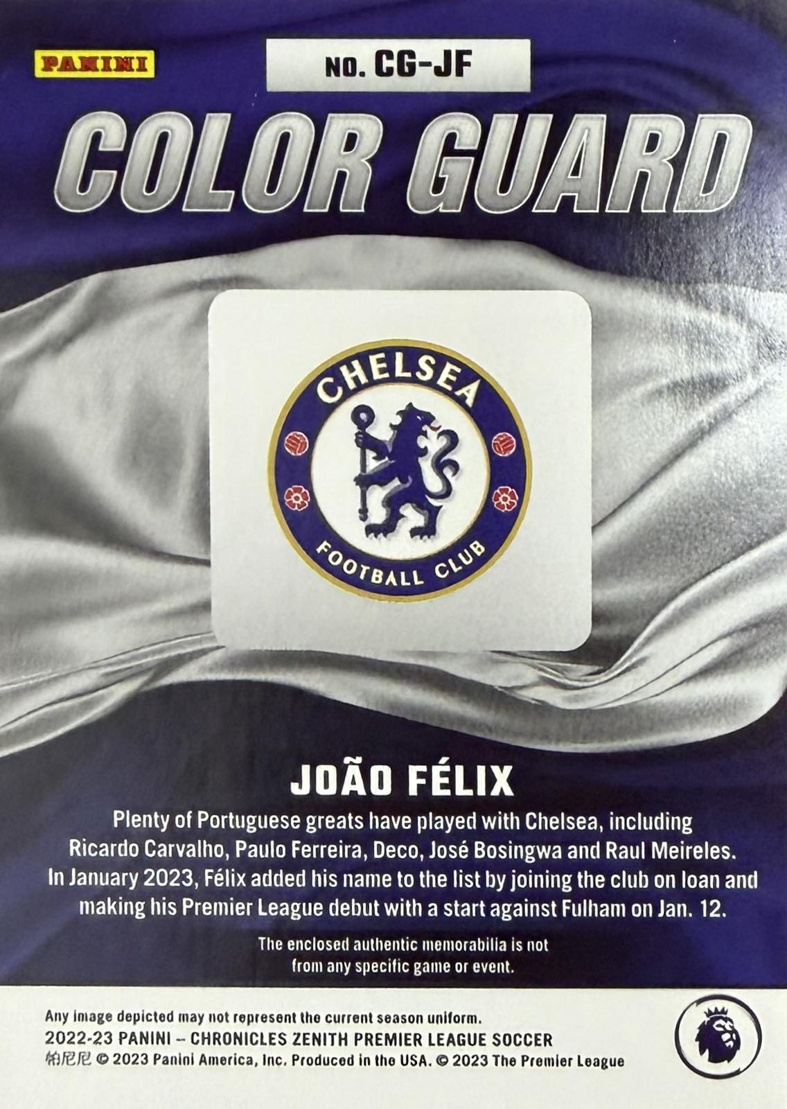 Joao Felix Patch Numbered /299 Panini Chronicles Zenith