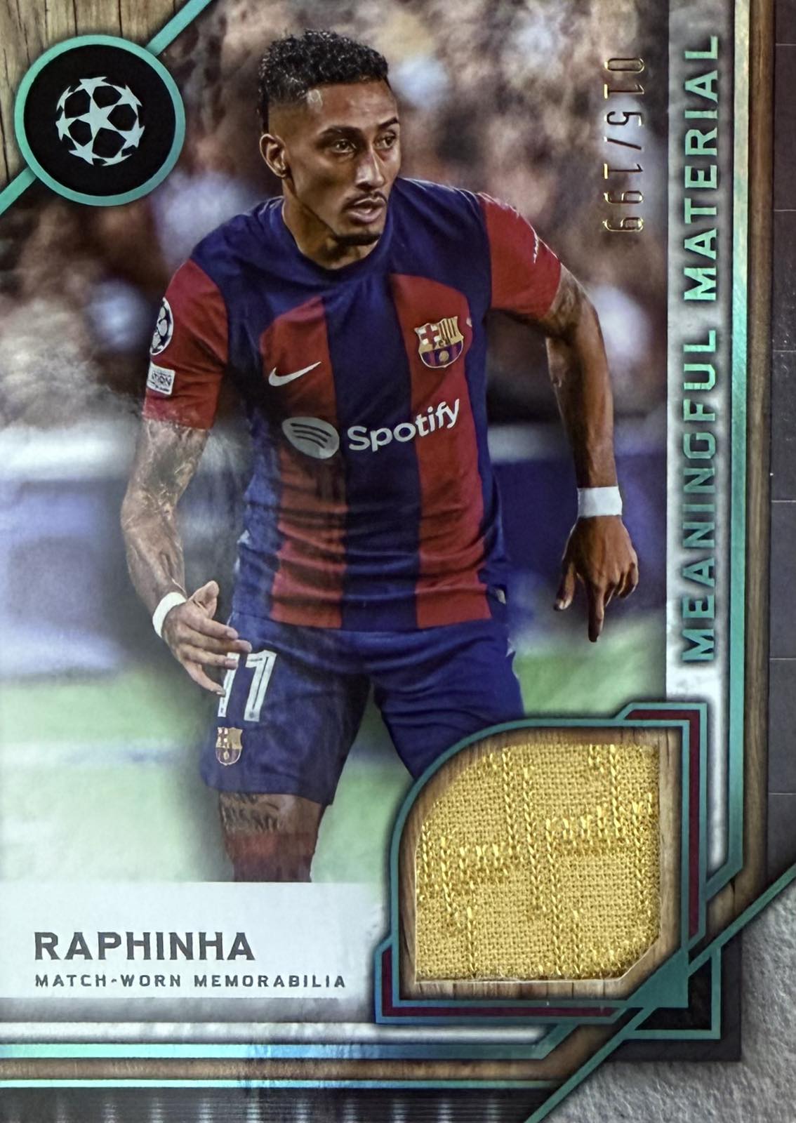 Raphinha Match-Worn Patch Numbered /199 Museum