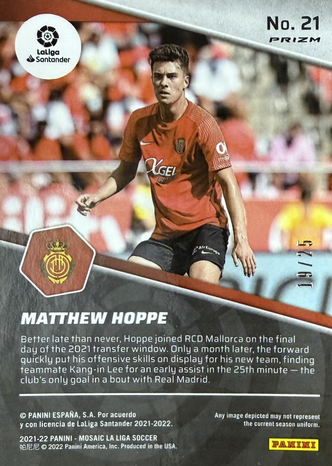 Matthew Hoppe Rookie Breakaway Numbered /25 Mosaic La Liga