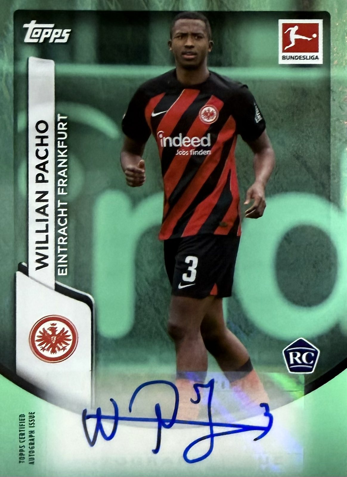 Willian Pacho Rookie Autograph Topps Jade Bundesliga