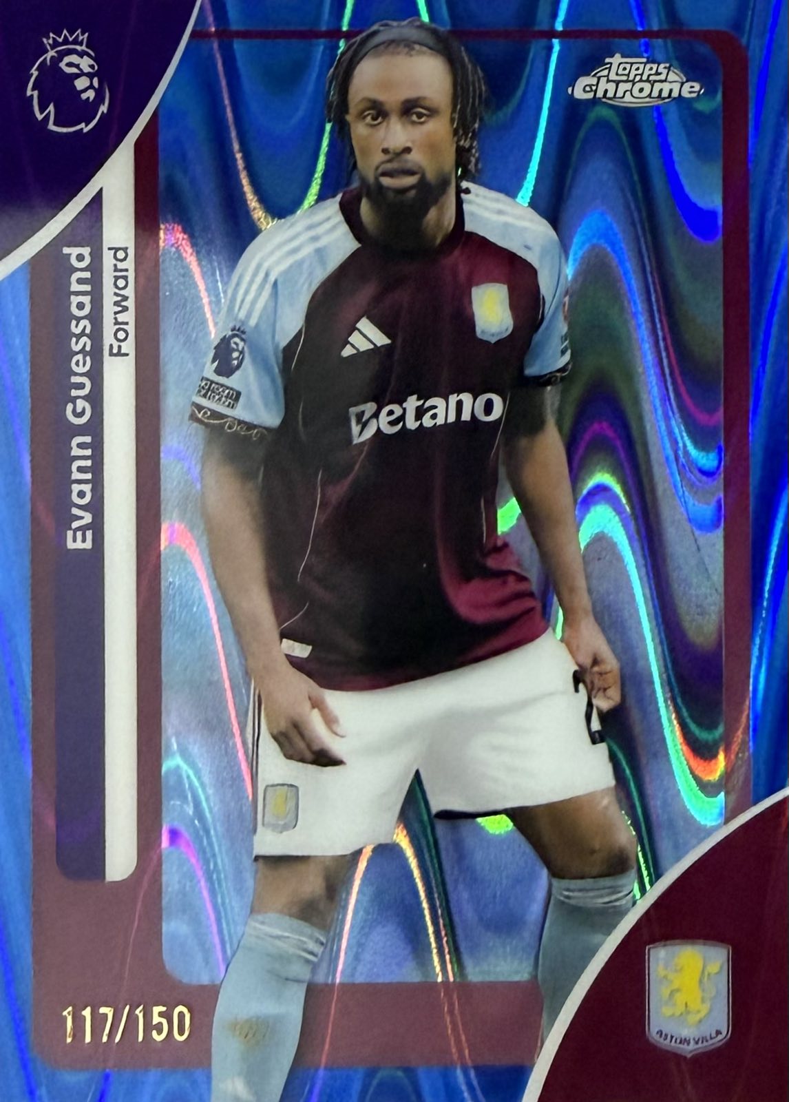 Evann Guessand Numbered /150 Topps Chrome EPL