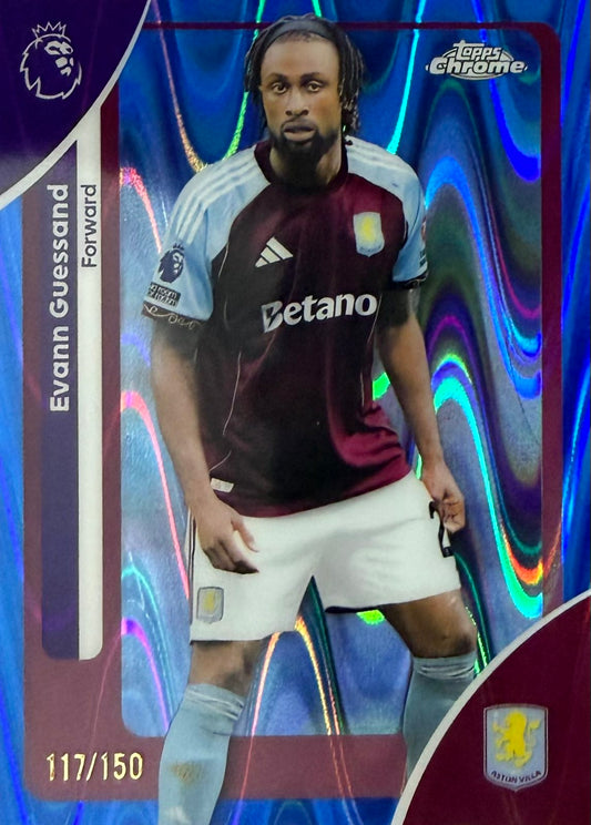 Evann Guessand Numbered /150 Topps Chrome EPL