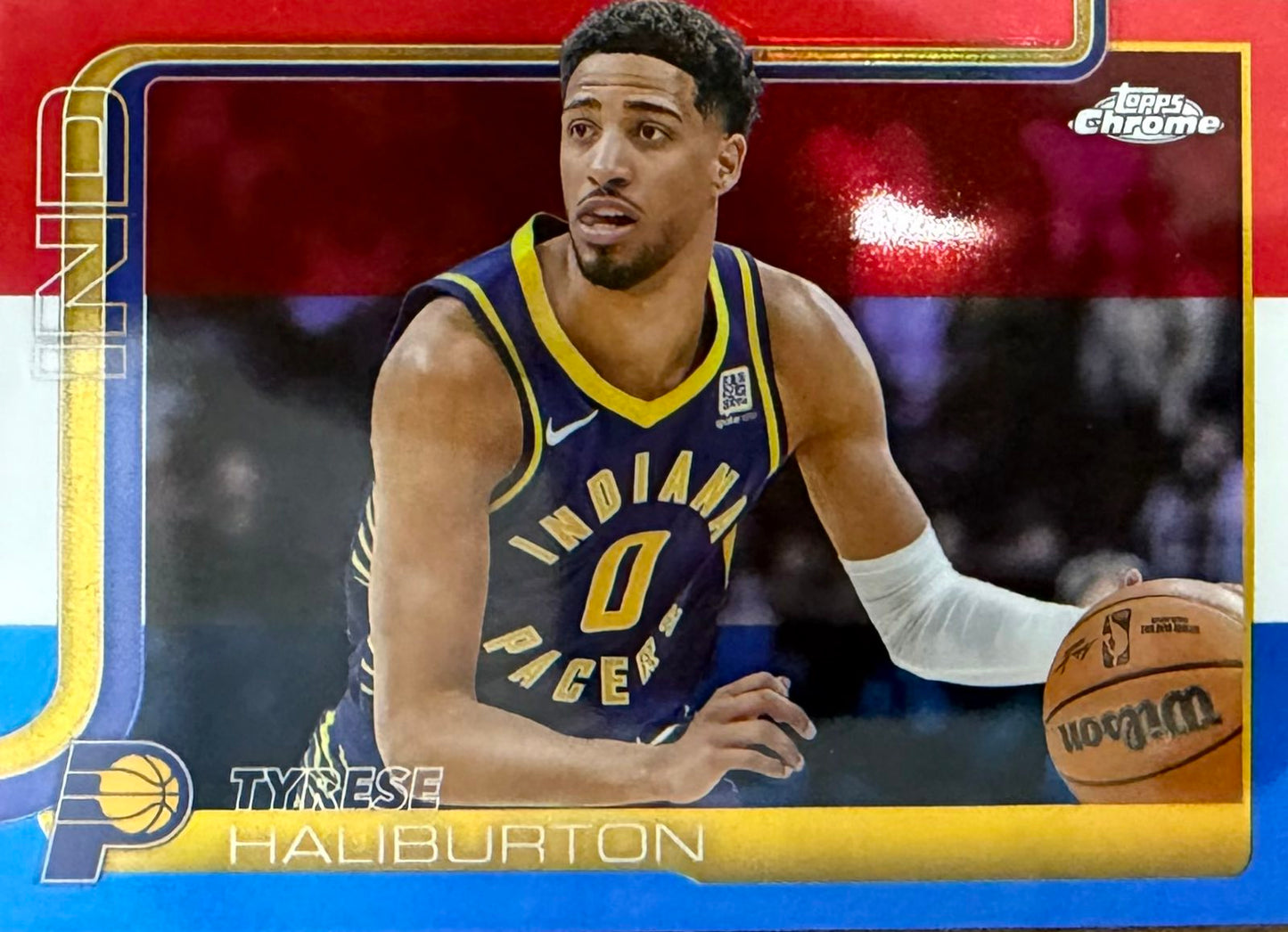 Tyrese Haliburton R/W/B Topps Chrome