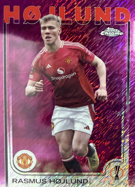 Rasmus Hojlund Pink Shimmer Topps Chrome