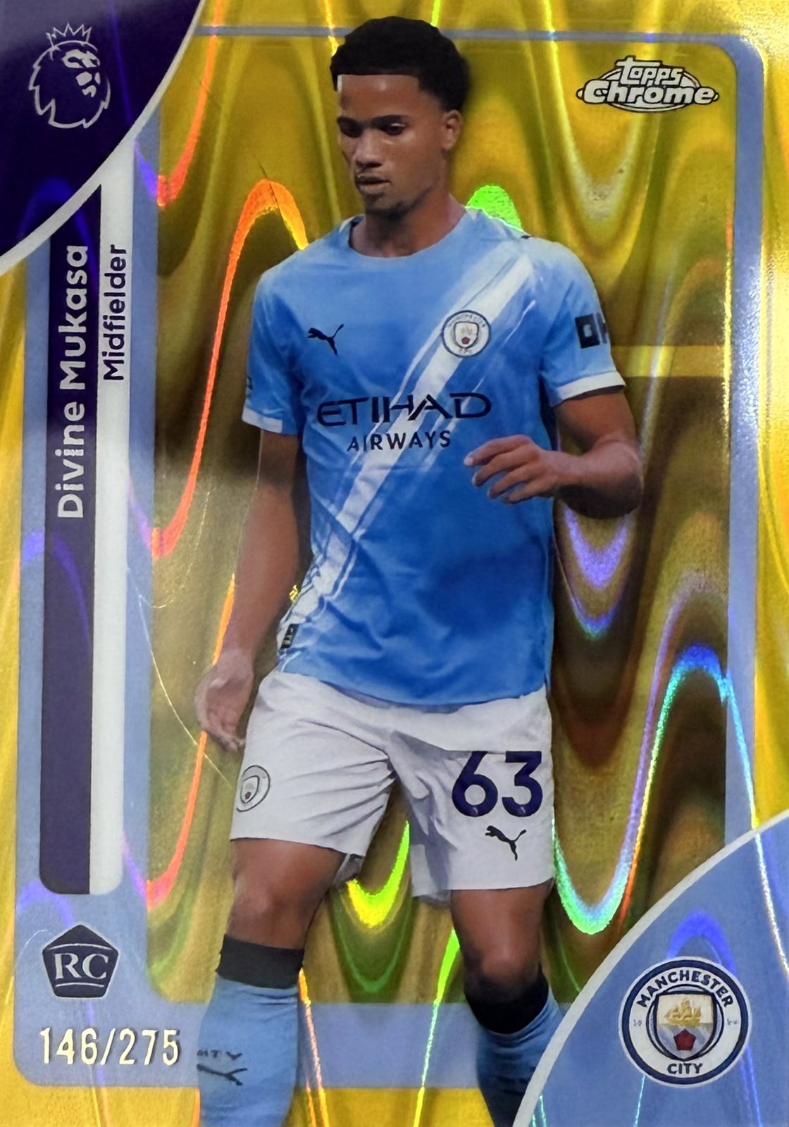 Divine Mukasa Rookie Numbered /275 Topps Chrome EPL
