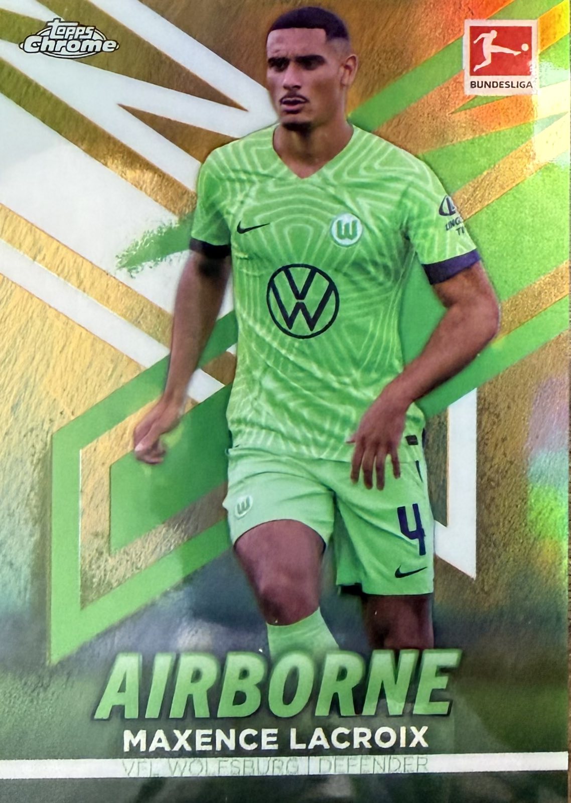Maxence Lacroix Numbered /25 Airborne Topps Chrome Bundesliga