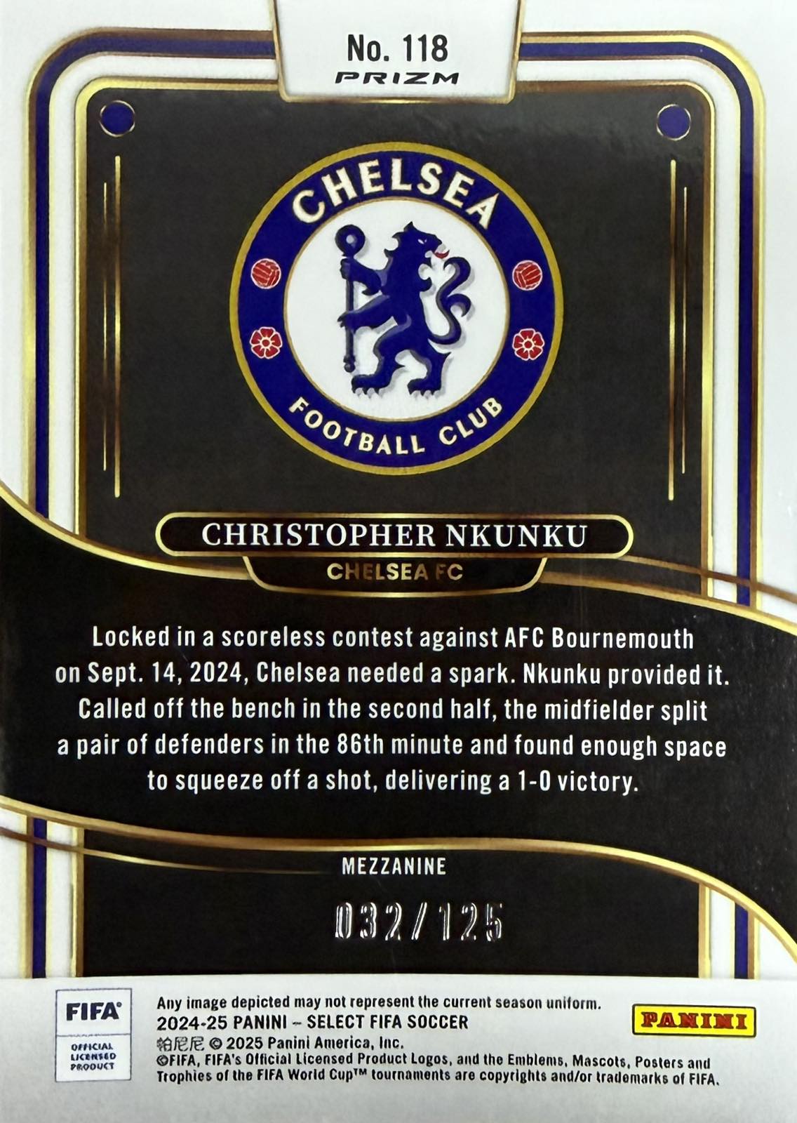 Christopher Nkunku Numbered /125 Panini Select